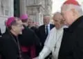 Milano, 25 marzo 2017.
Papa Francesco visita la diocesi di Milano.
Mons. Mario Delpini e il card. Angelo Scola