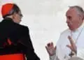 This photo taken on April 26, 2017 at St Peter's square in the Vatican shows Pope Francis (R) talking to Lyon's cardinal Philippe Barbarin at the end of a weekly general audience. - The archbishop of Lyon, the most senior French cleric caught up in the global paedophilia scandal that has rocked the Catholic church, announced his resignation on March 7, 2019 after being given a six-month suspended jail term for failing to report sex abuse. "I have decided to go to see the Holy Father to hand him my resignation. He will receive me in a few days' time," Barbarin told a news conference after the verdict. (Photo by VINCENZO PINTO / AFP)