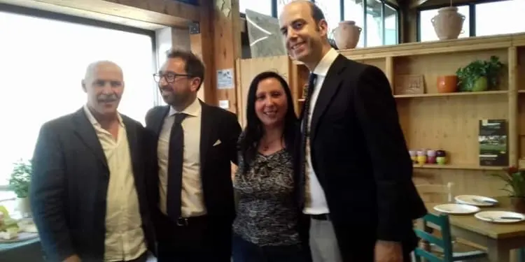 Pietracito con il MInistro Bonafede il commissario Marzetti e Debora Guillot 2