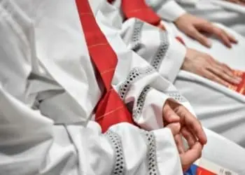 Foto LaPresse/ Claudio Furlan
08 Giugno 2019 Milano, ItaliacronacaOrdinazione di nuovi 15 sacerdoti in Piazza Duomonella foto: un momento delle celebrazioni