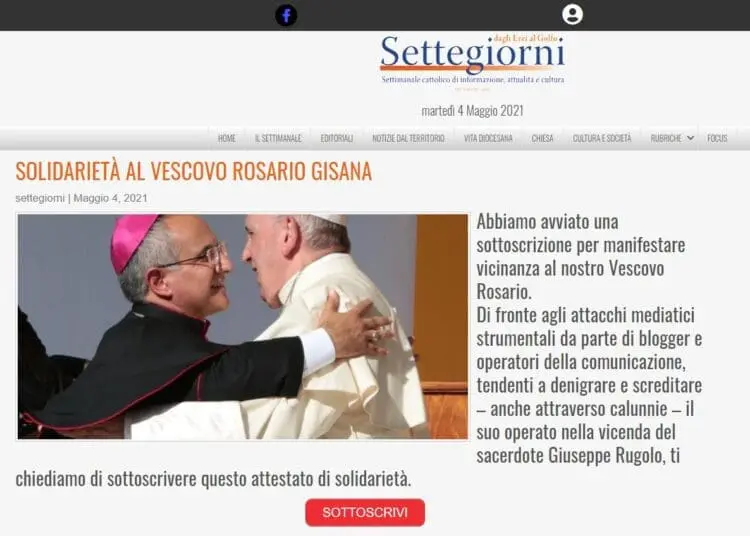 Al Direttore del settimanale cattolico “Settegiorni” - Diritto di replica ex art. 8 l. 47/1948 2 settegiorni