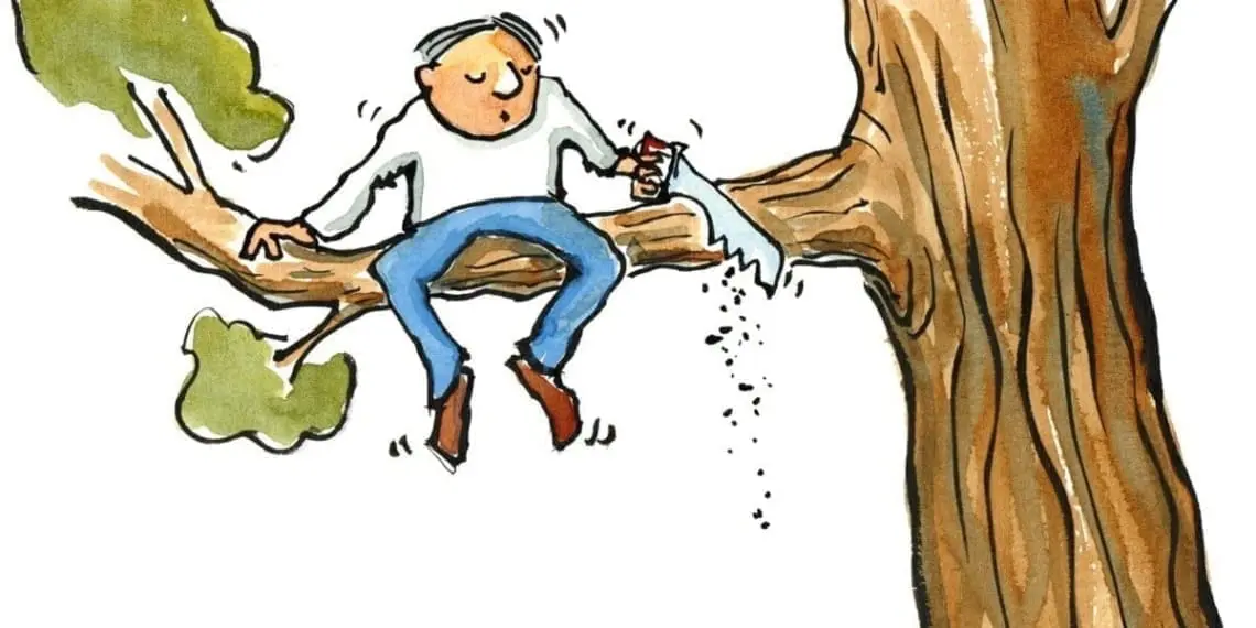 man cutting the branch sitting on illustration by frits ahlefeldt1500 1024x1024@2x