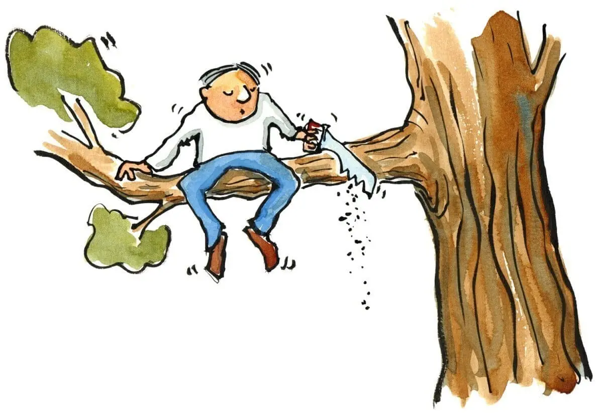 man cutting the branch sitting on illustration by frits ahlefeldt1500 1024x1024@2x