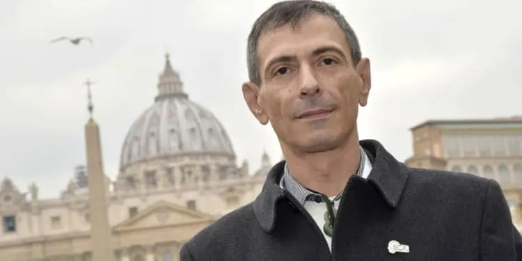 Francesco Zanardi, Sprecher des italienischen Netzwerks "Rete L'Abuso" (dt.Netzwerk Missbrauch), am 18. Februar 2019 im Vatikan. Das Netzwerk ist eine Vereinigung der Opfer von sexuellem Missbrauch durch den Klerus.