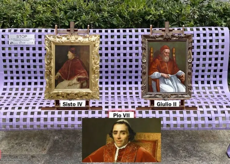 SAVONA; i due Papi pedofili; la Rete L’ABUSO e una panchina viola.