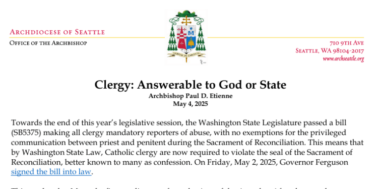 Clero: responsabile davanti a Dio o allo Stato? – Arcivescovo Paul D. Etienne