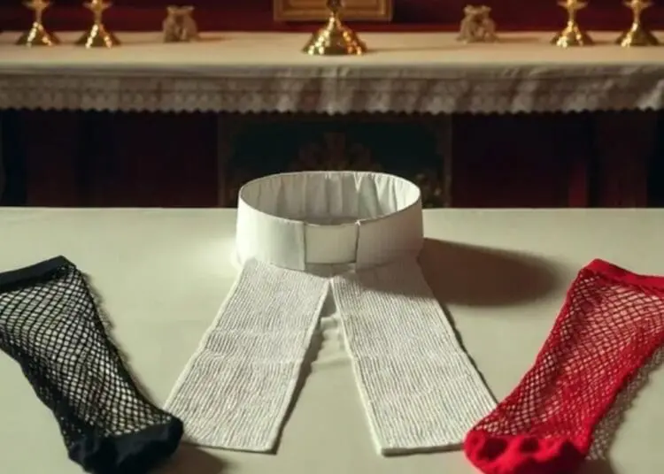 A qualcuno piace strano: un prete scoperto sull’altare con due dominatrici