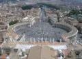 Rome, Vatican, Italy, Saint Peter's Square as seen from Michelangelo dome