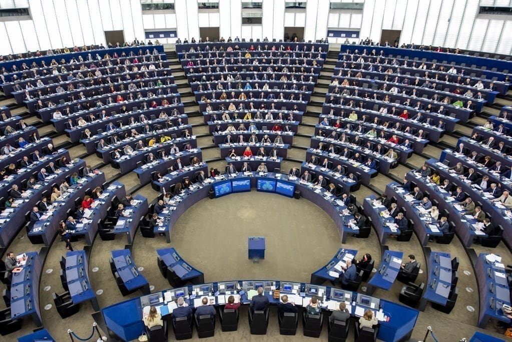 General view on the hemicycle of the European Parliament in Strasbourg