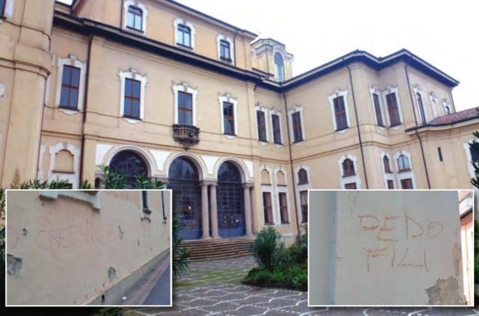 corbetta scritte contro padri somaschi pedofili chiesa mafia 696x459 1