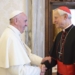 Pope Francis greets Cardinal Donald William Wuerl Archbishop of Washington in Vatican City on Oct 27 2017 Credit LOsservatore Romano Cna
