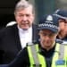 The Vatican's finance chief Cardinal George Pell leaves Melbourne's County Court in Melbourne on May 2, 2018. - Top Pope aide Pell could face two separate trials as he fights to clear his name over historic sexual offences, an Australian court heard. (Photo by Mal Fairclough / AFP)        (Photo credit should read MAL FAIRCLOUGH/AFP/Getty Images)