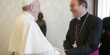 Pope Francis meets with Bishop Gustavo Zanchetta Credit Vatican Media 1024x682 1